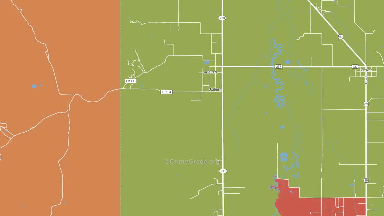 Auburn, WY Map of Assault Rates