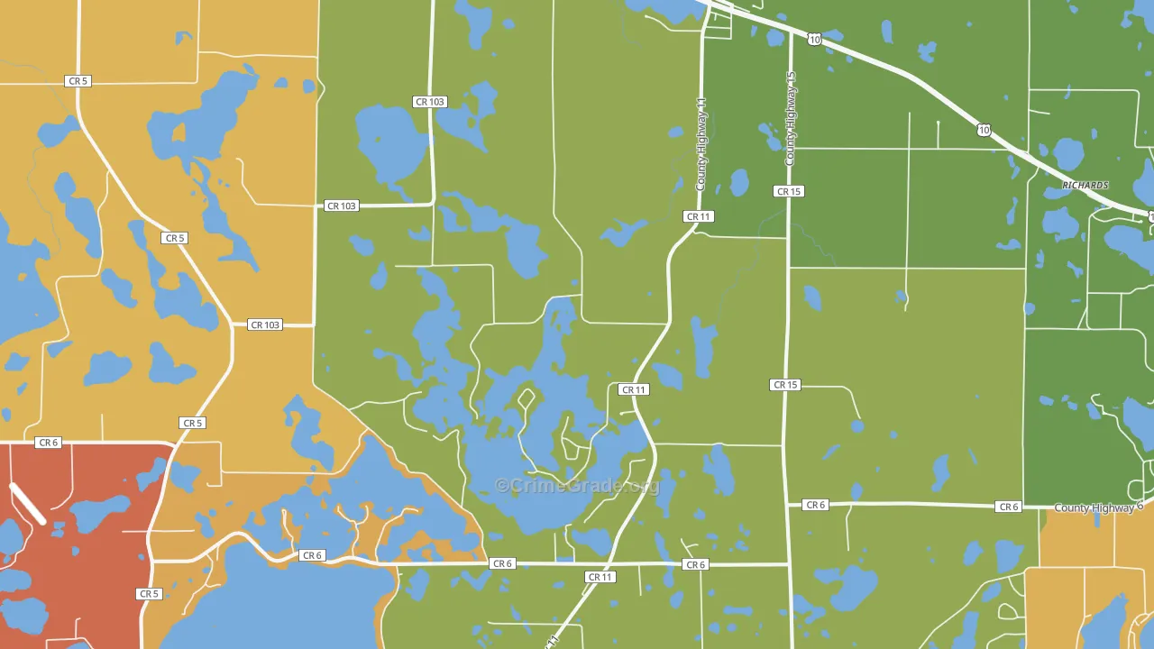 Audubon, MN Map of Assault Rates