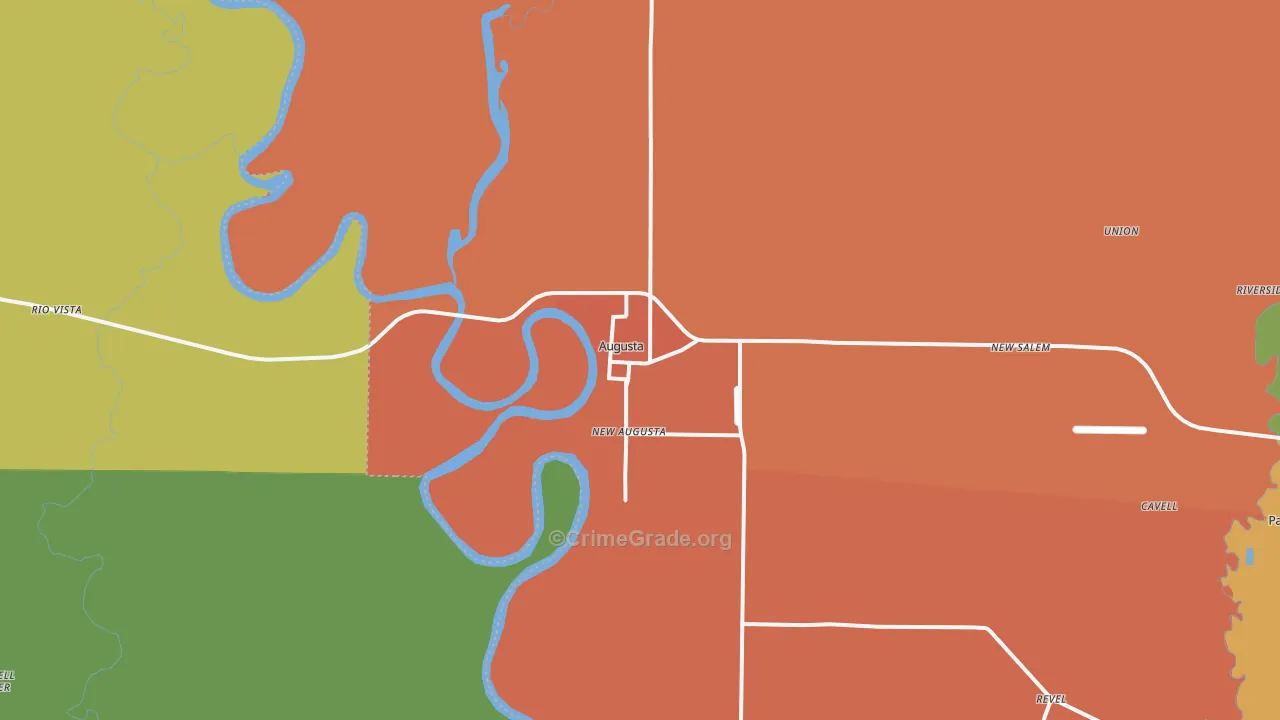 Augusta, AR Map of Assault Rates