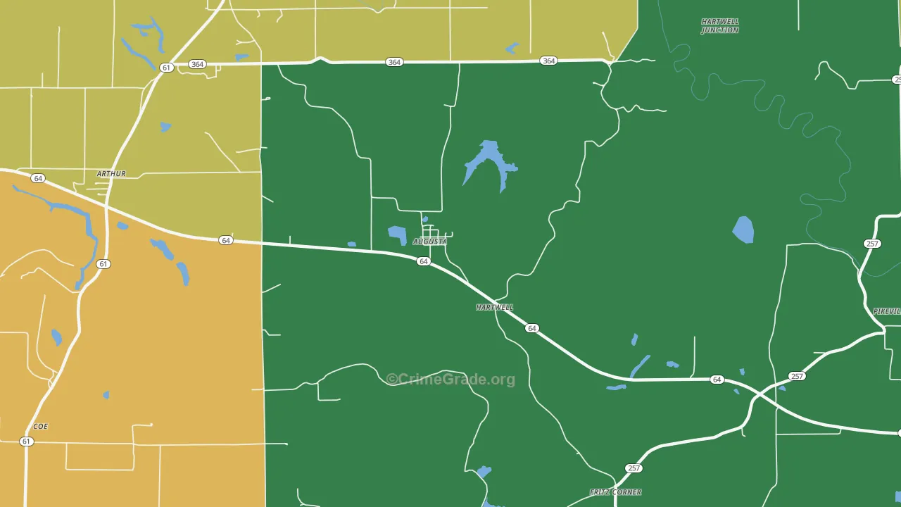 Augusta, IN Map of Assault Rates