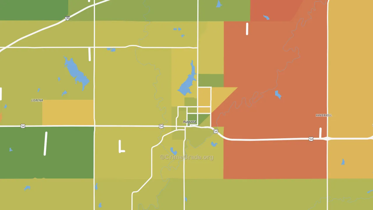 Augusta, KS Map of Assault Rates