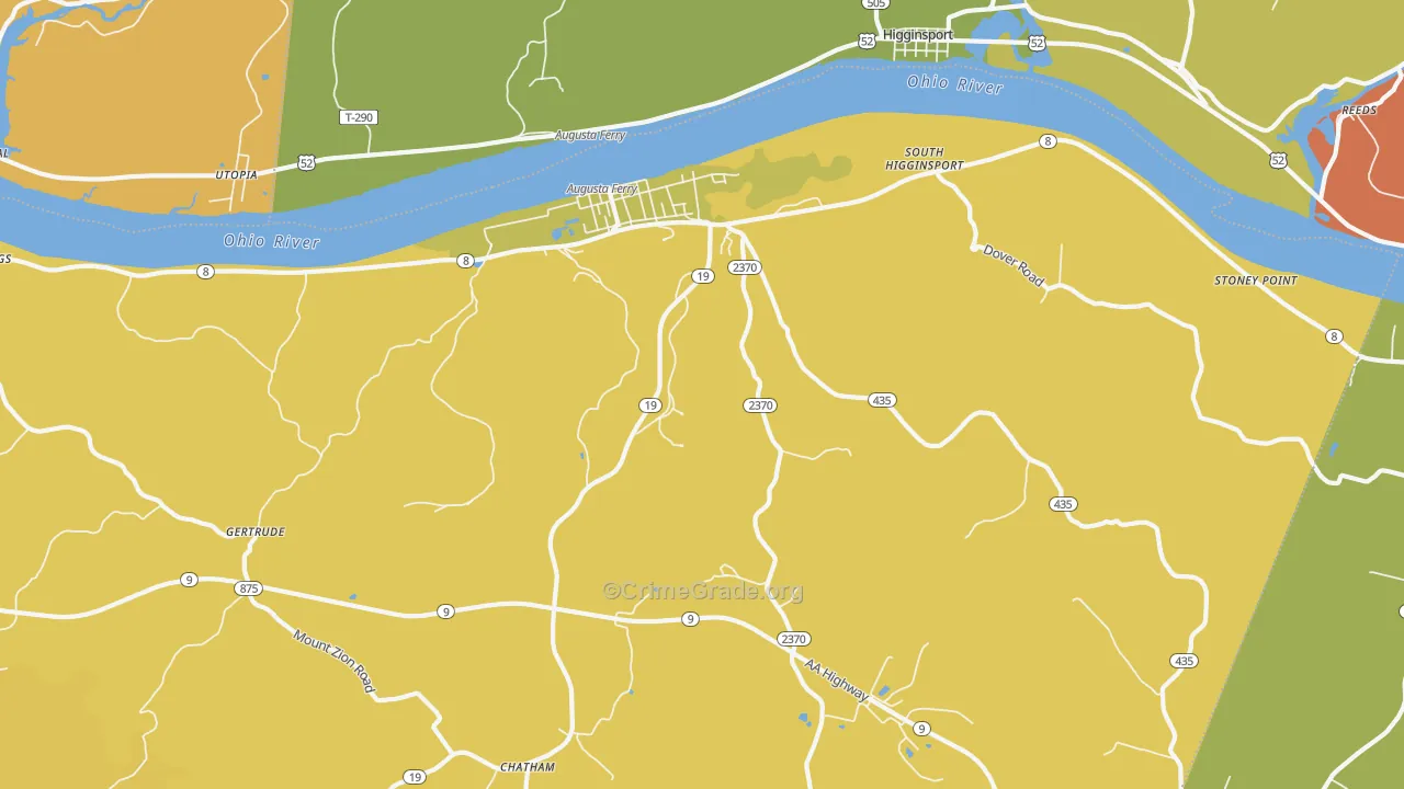 Augusta, KY Map of Assault Rates