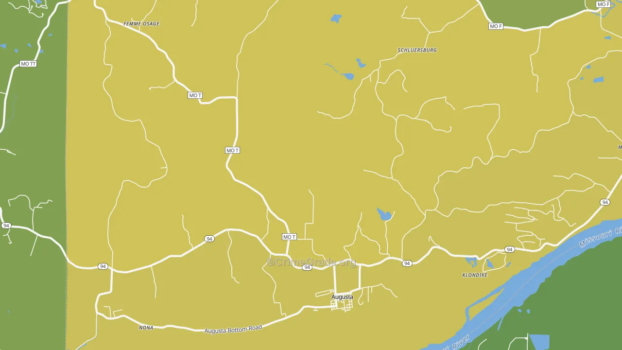 Augusta, MO Map of Assault Rates
