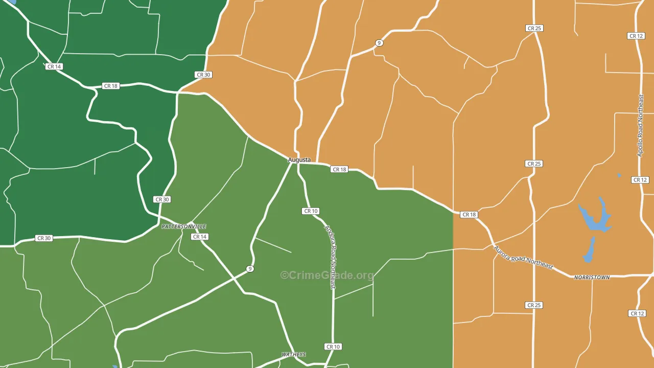 Augusta, OH Map of Assault Rates