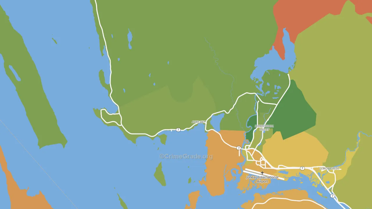 Auke Bay, AK Map of Assault Rates