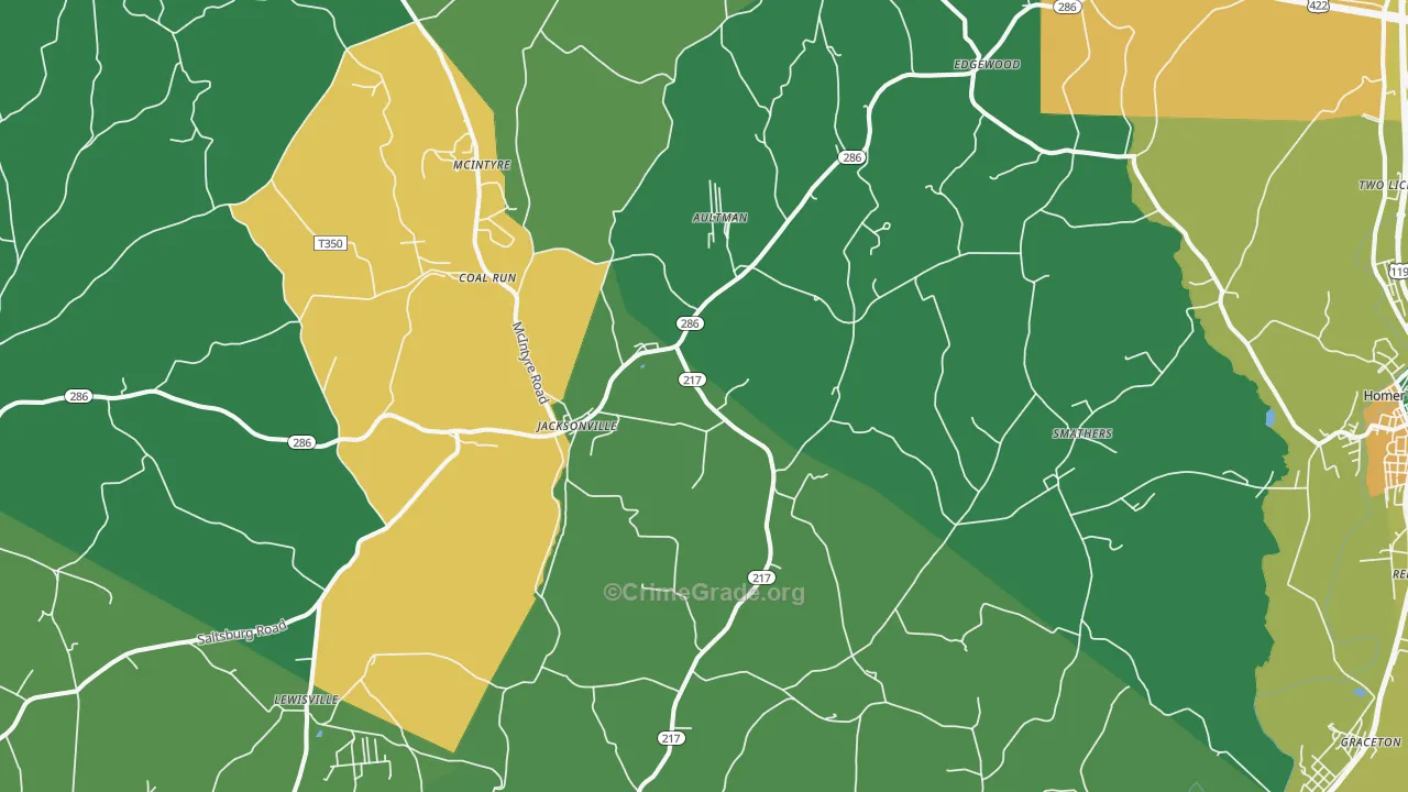 Aultman, PA Map of Assault Rates