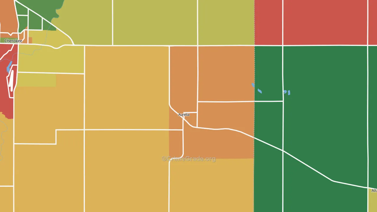 Aurelia, IA Map of Assault Rates