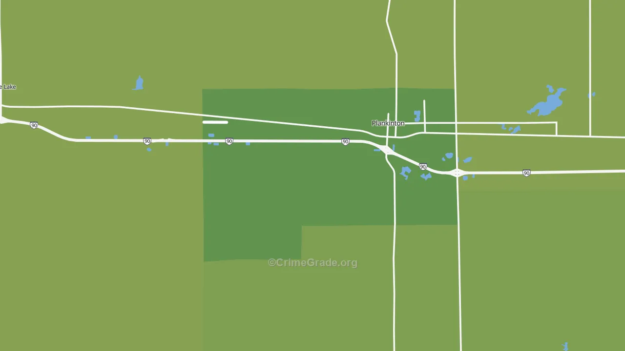 Aurora County, SD Map of Assault Rates