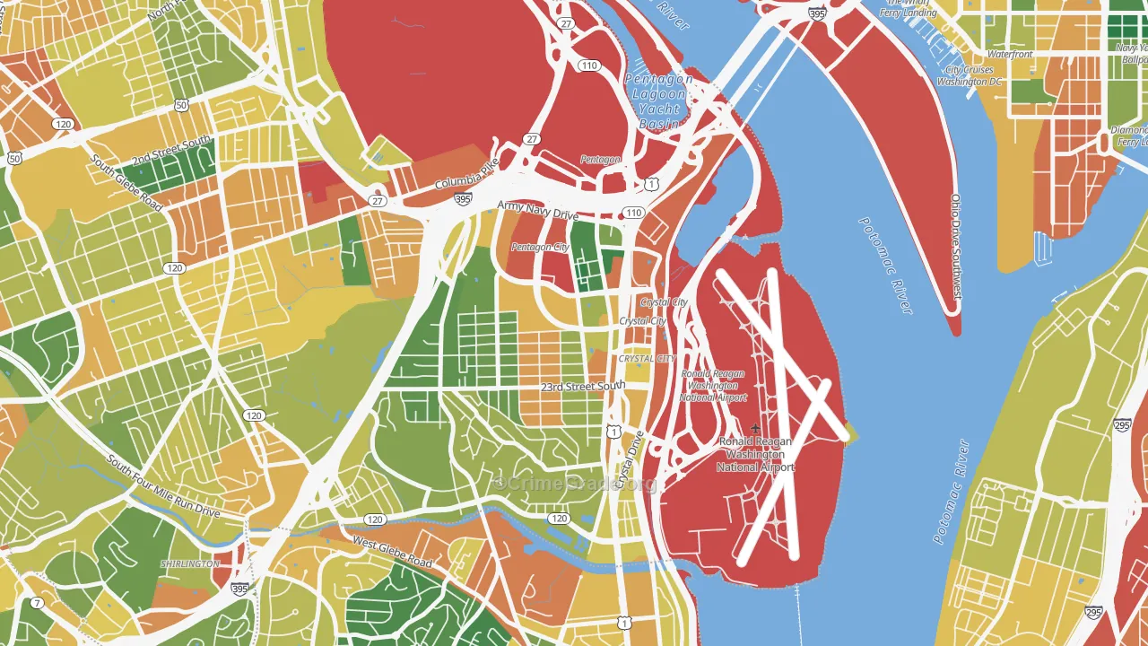 Aurora Highlands, Arlington, VA Map of Assault Rates
