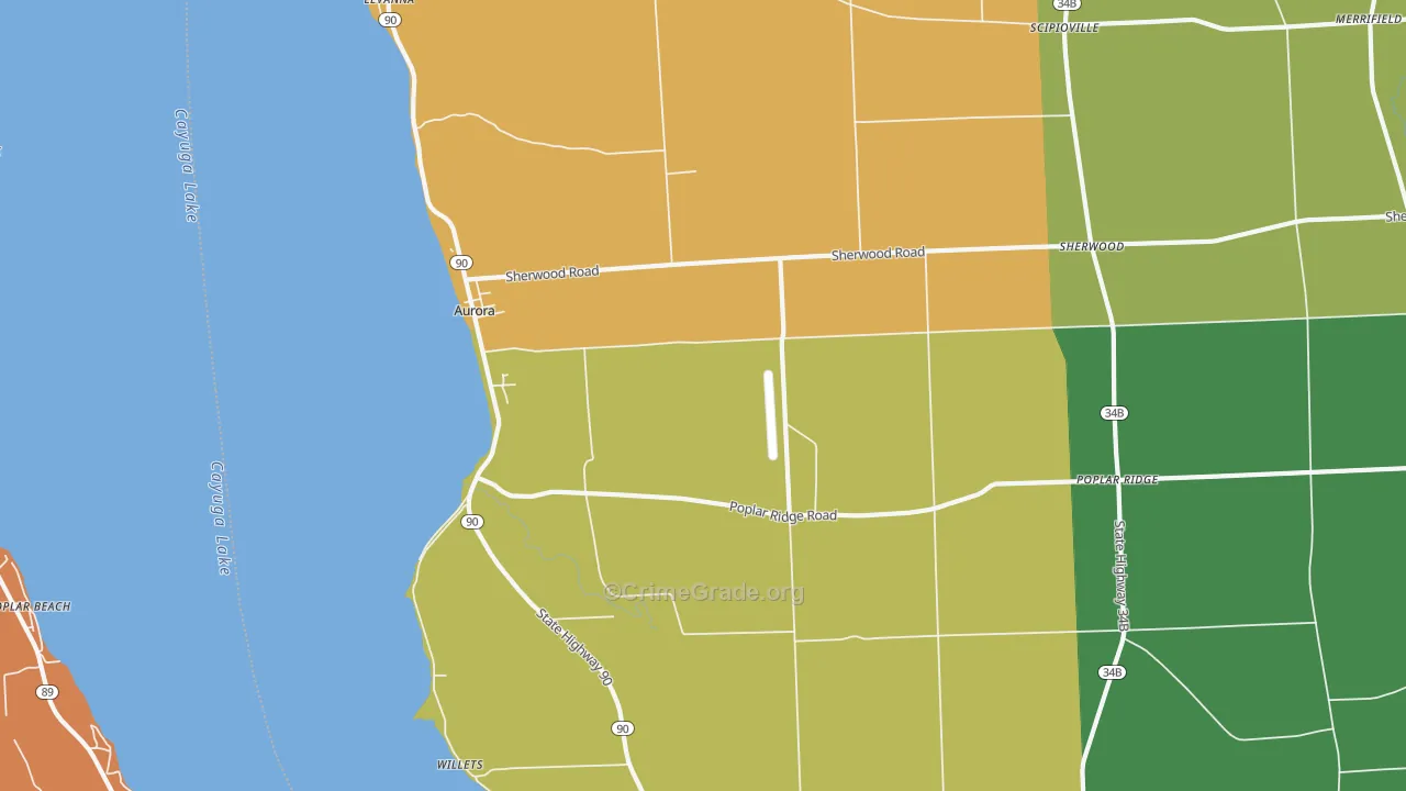 Aurora, NY Map of Assault Rates