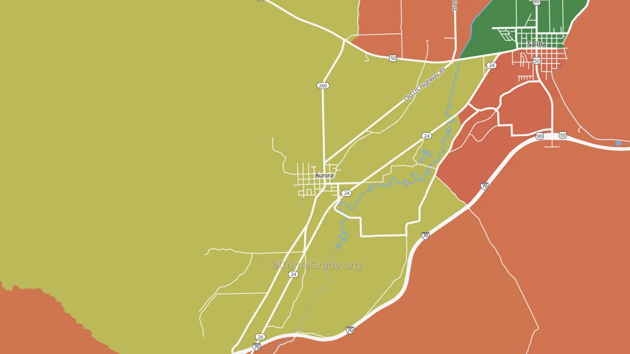 Aurora, UT Map of Assault Rates