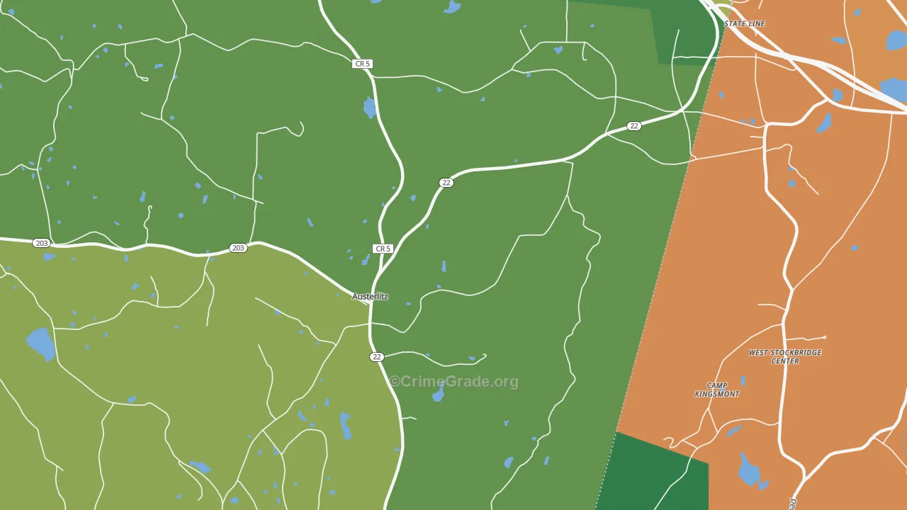 Austerlitz, NY Map of Assault Rates