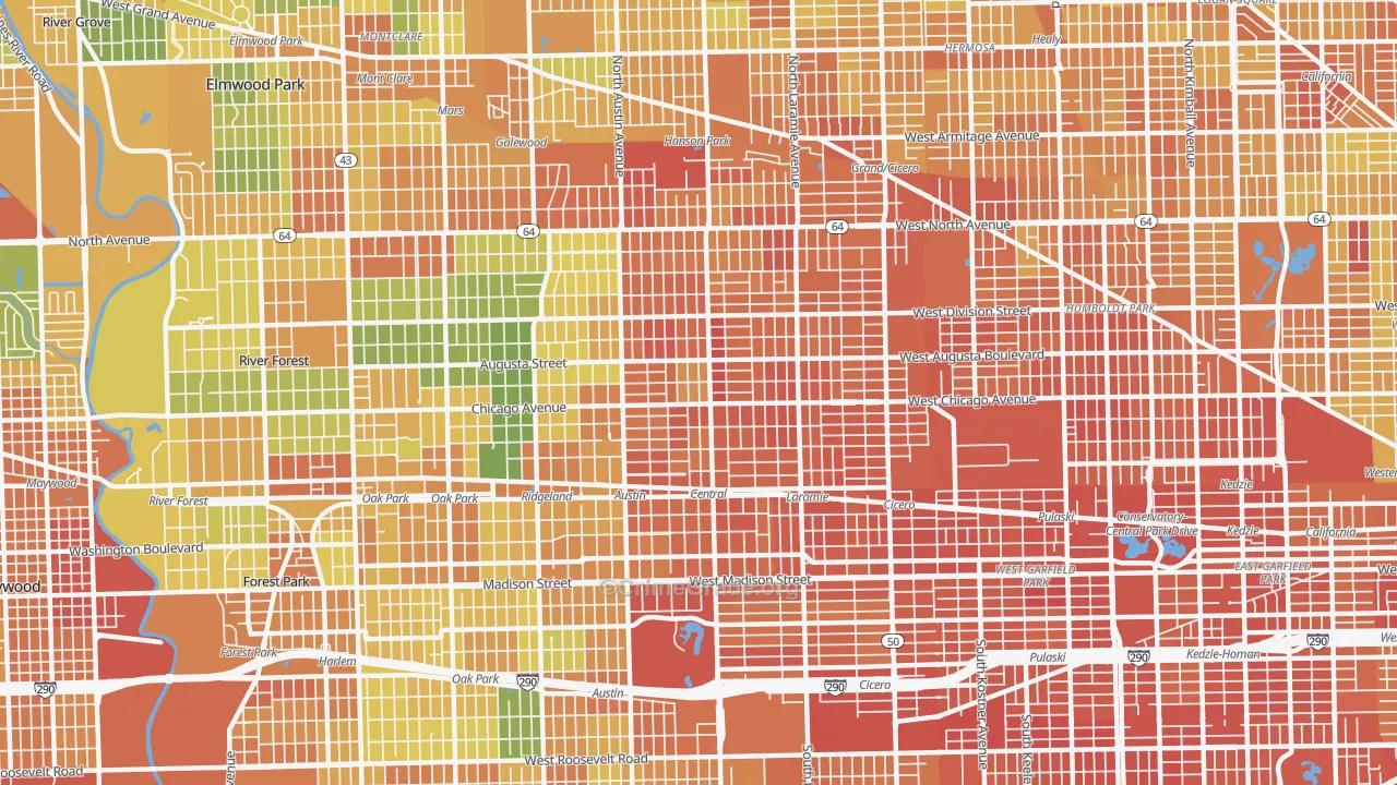Austin, Chicago, IL Map of Assault Rates