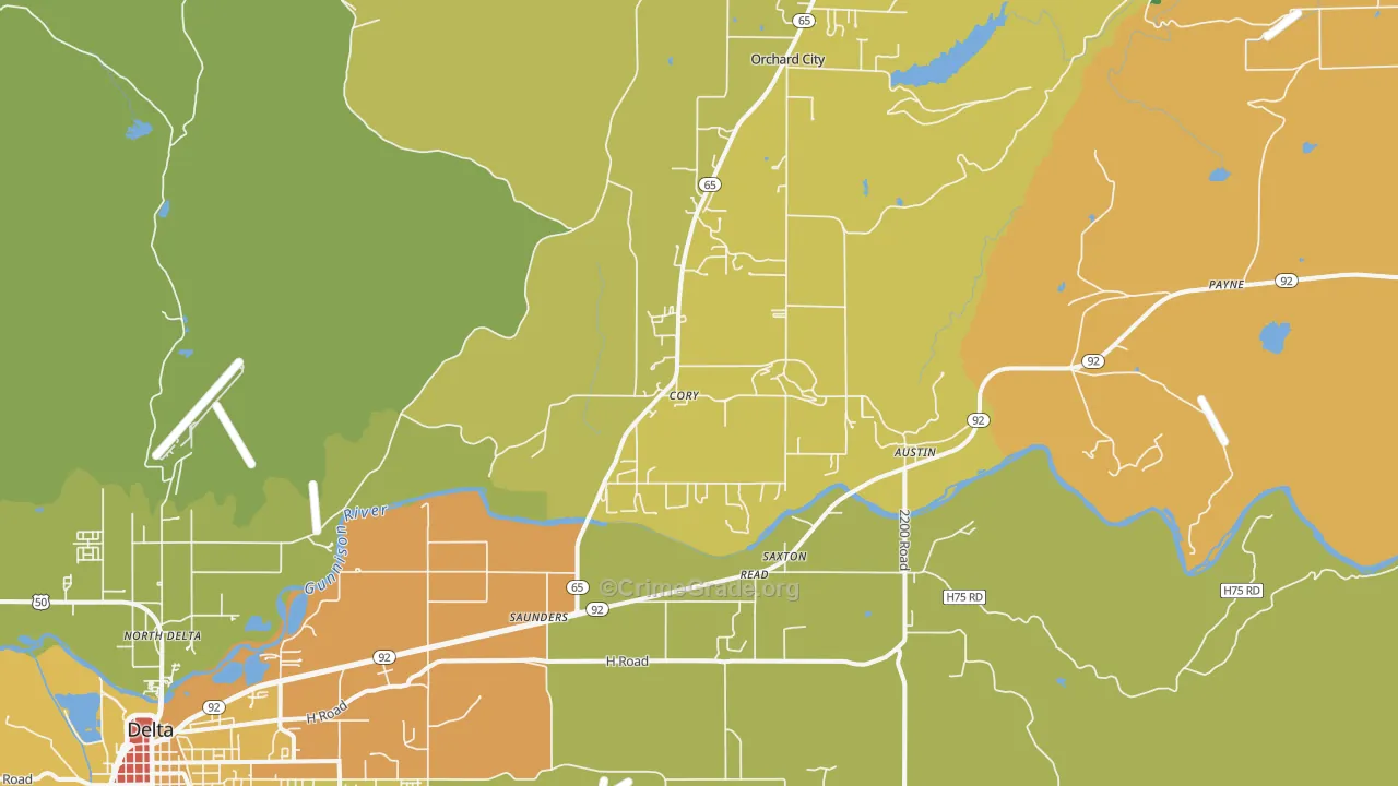 Austin, CO Map of Assault Rates