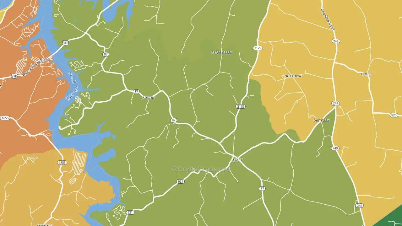 Austin, KY Map of Assault Rates