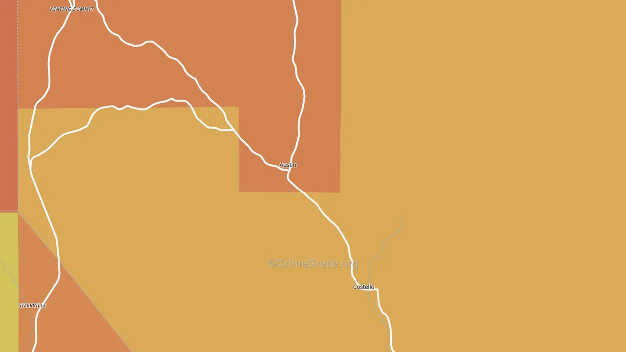 Austin, PA Map of Assault Rates