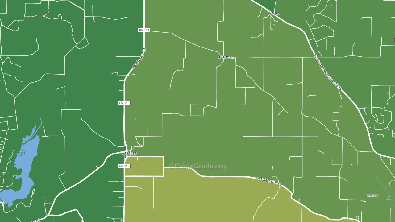 Authon, TX Map of Assault Rates