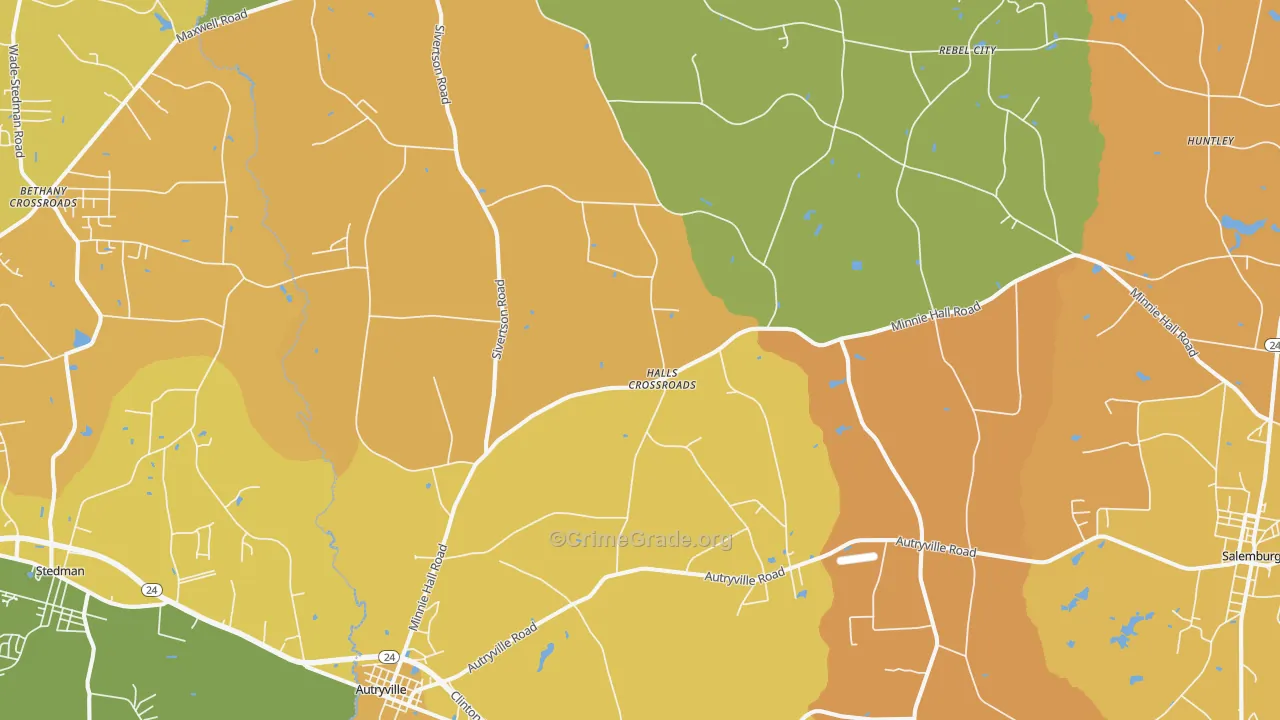 Autryville, NC Map of Assault Rates