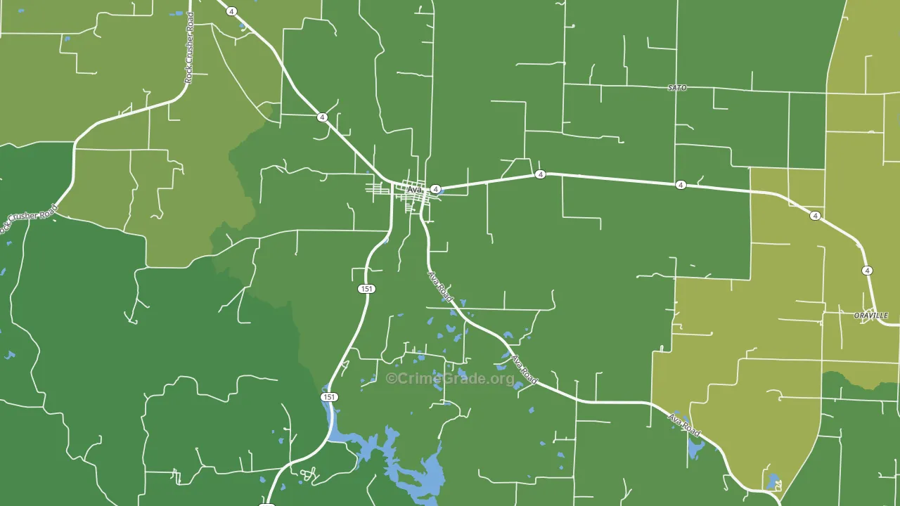 Ava, IL Map of Assault Rates