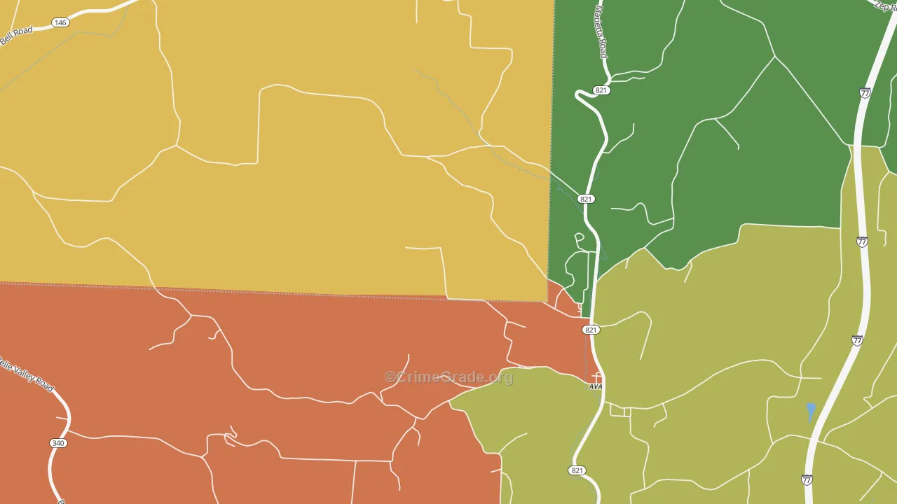 Ava, OH Map of Assault Rates