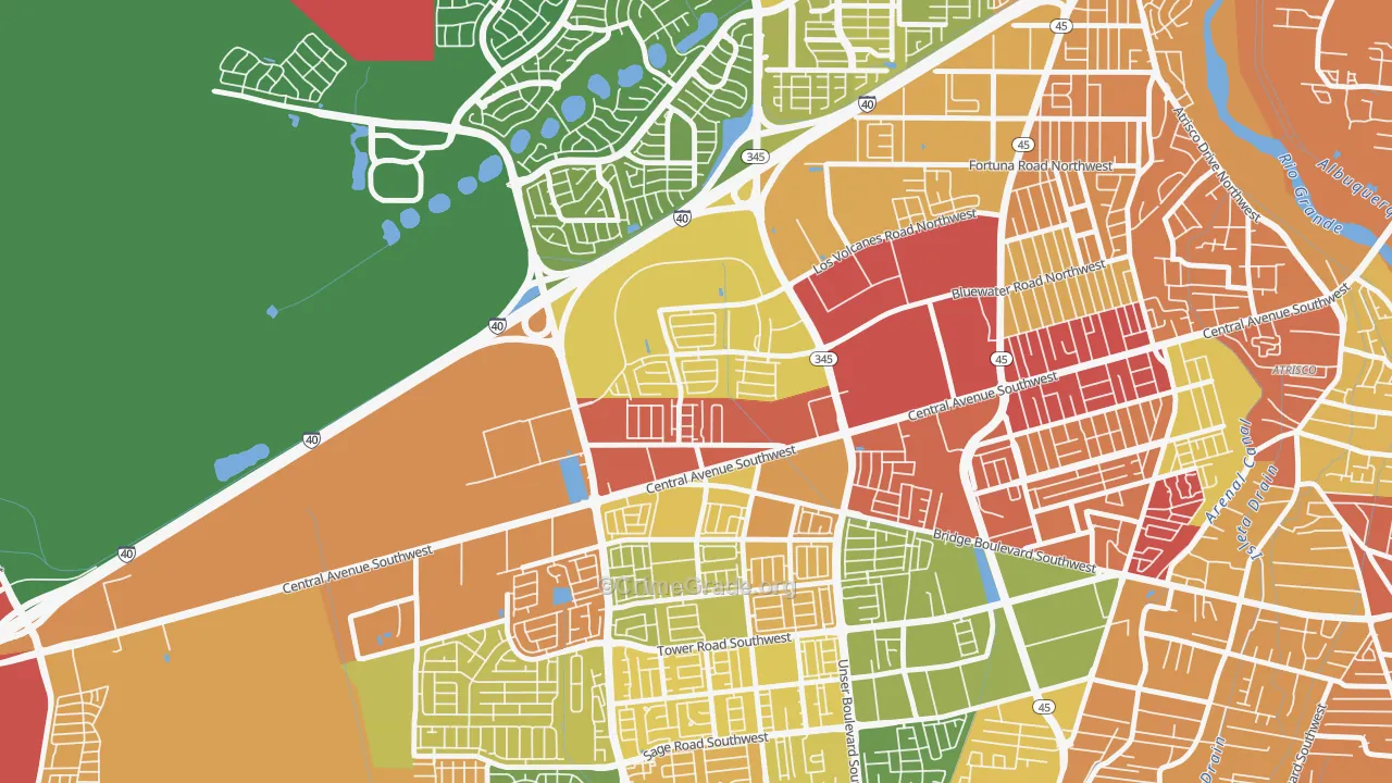 Avalon, Albuquerque, NM Map of Assault Rates