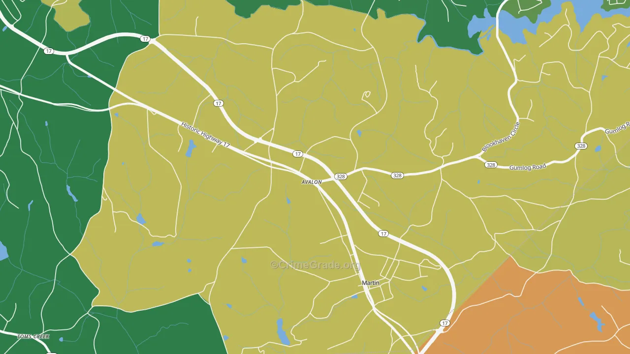 Avalon, GA Map of Assault Rates