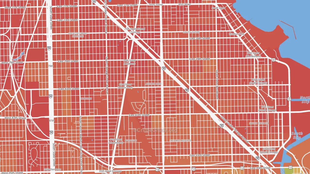 Avalon Park, Chicago, IL Map of Assault Rates