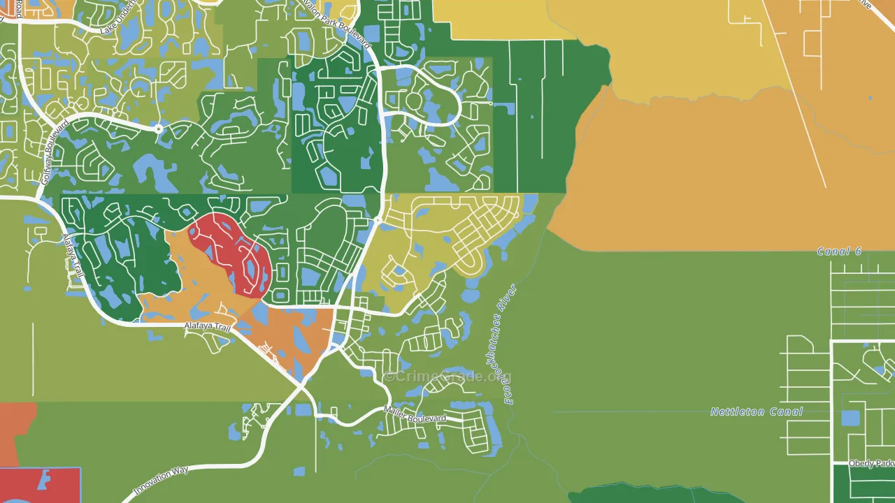 Avalon Park Village, Alafaya, FL Map of Assault Rates