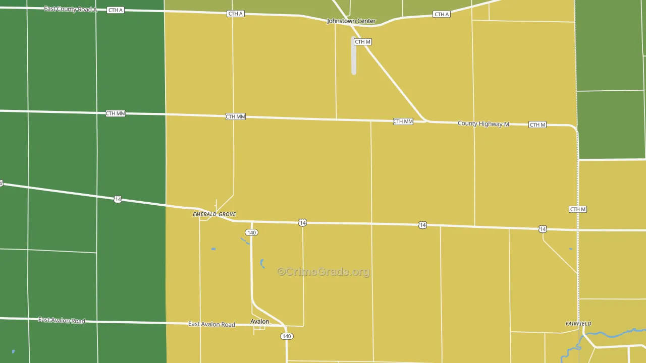 Avalon, WI Map of Assault Rates