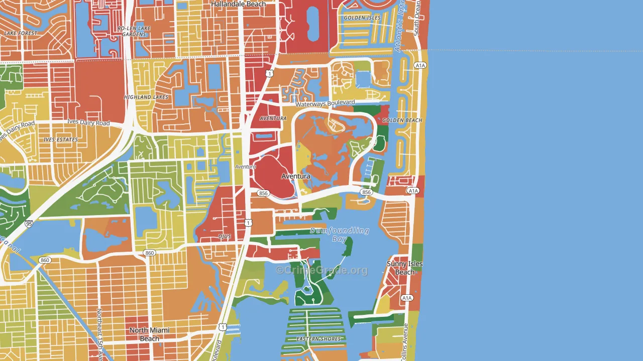 Aventura, FL Map of Assault Rates