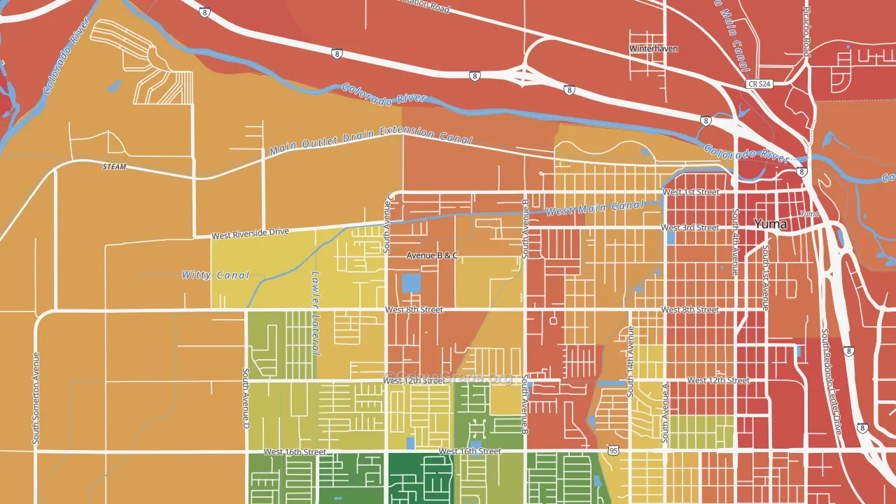 Avenue B and C, AZ Map of Assault Rates