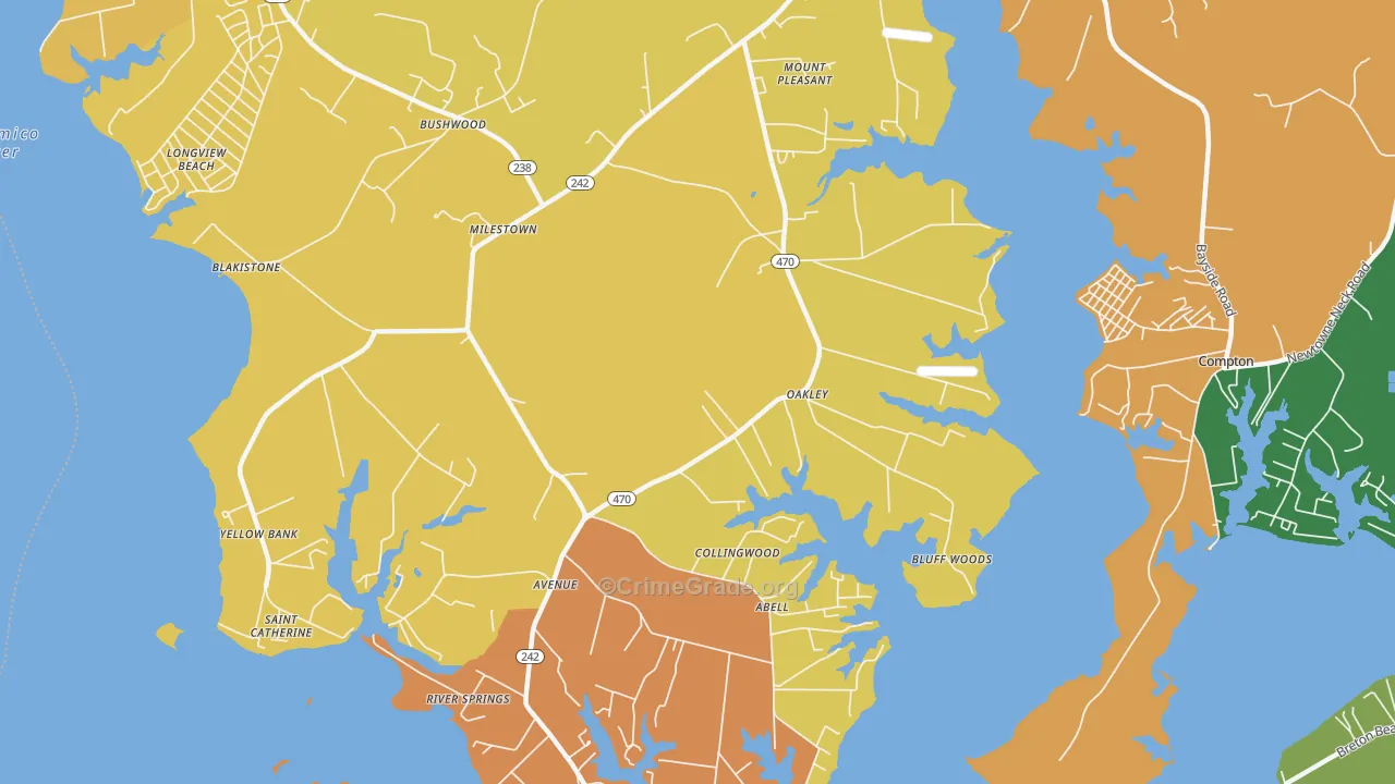 Avenue, MD Map of Assault Rates