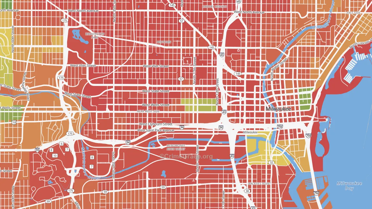 Avenues West, Milwaukee, WI Map of Assault Rates