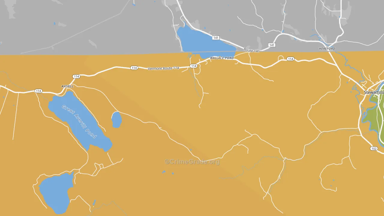 Averill, VT Map of Assault Rates