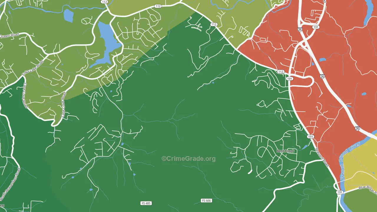 Avery Creek, NC Map of Assault Rates