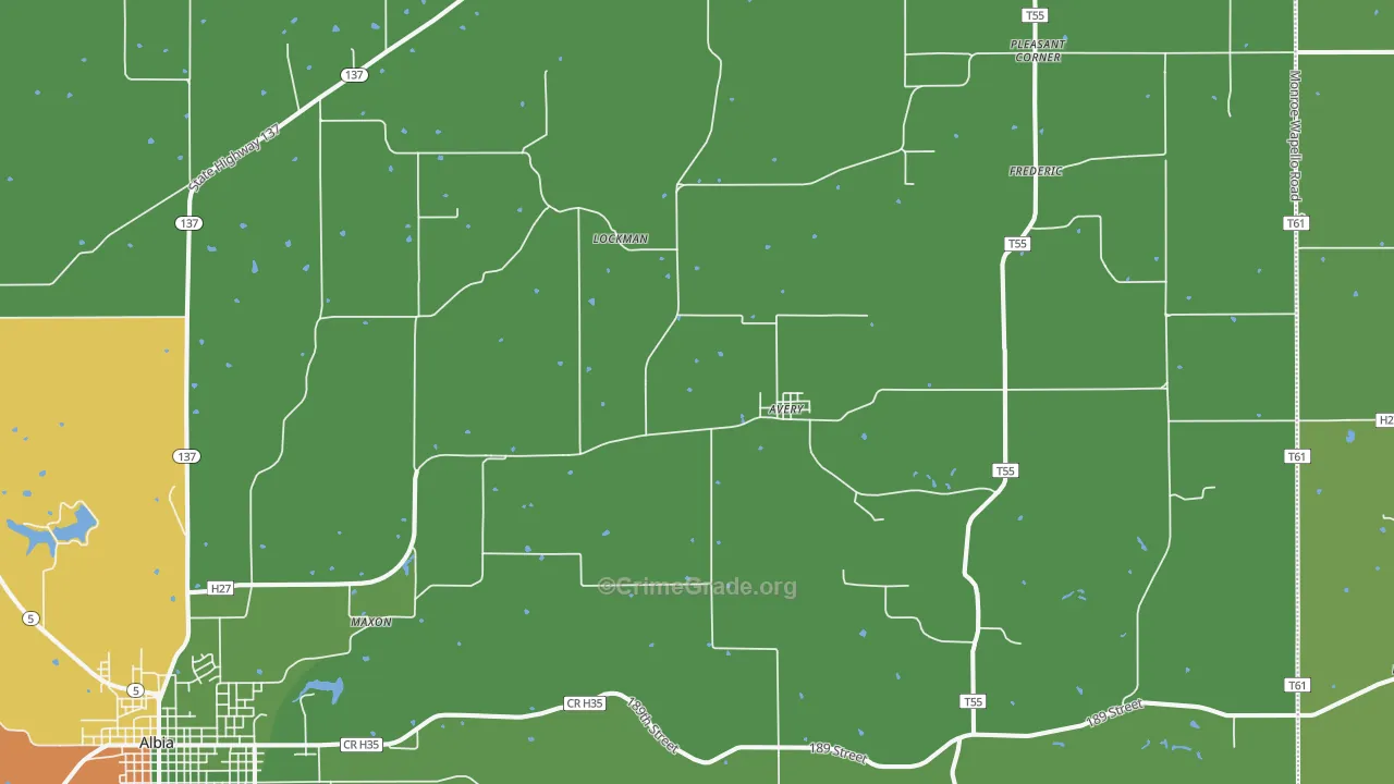 Avery, IA Map of Assault Rates