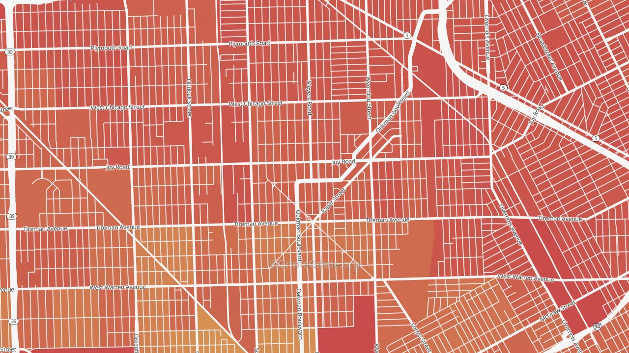 Aviation, Detroit, MI Map of Assault Rates
