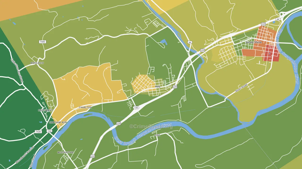 Avis, PA Map of Assault Rates