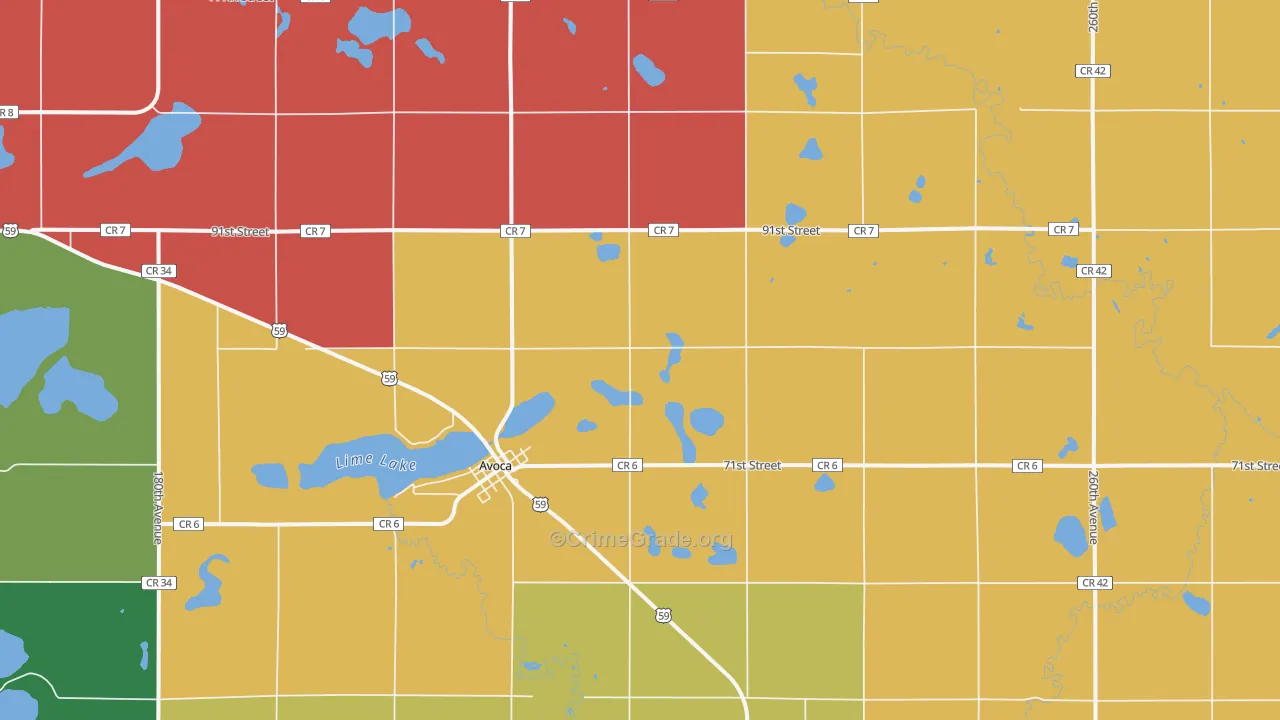 Avoca, MN Map of Assault Rates