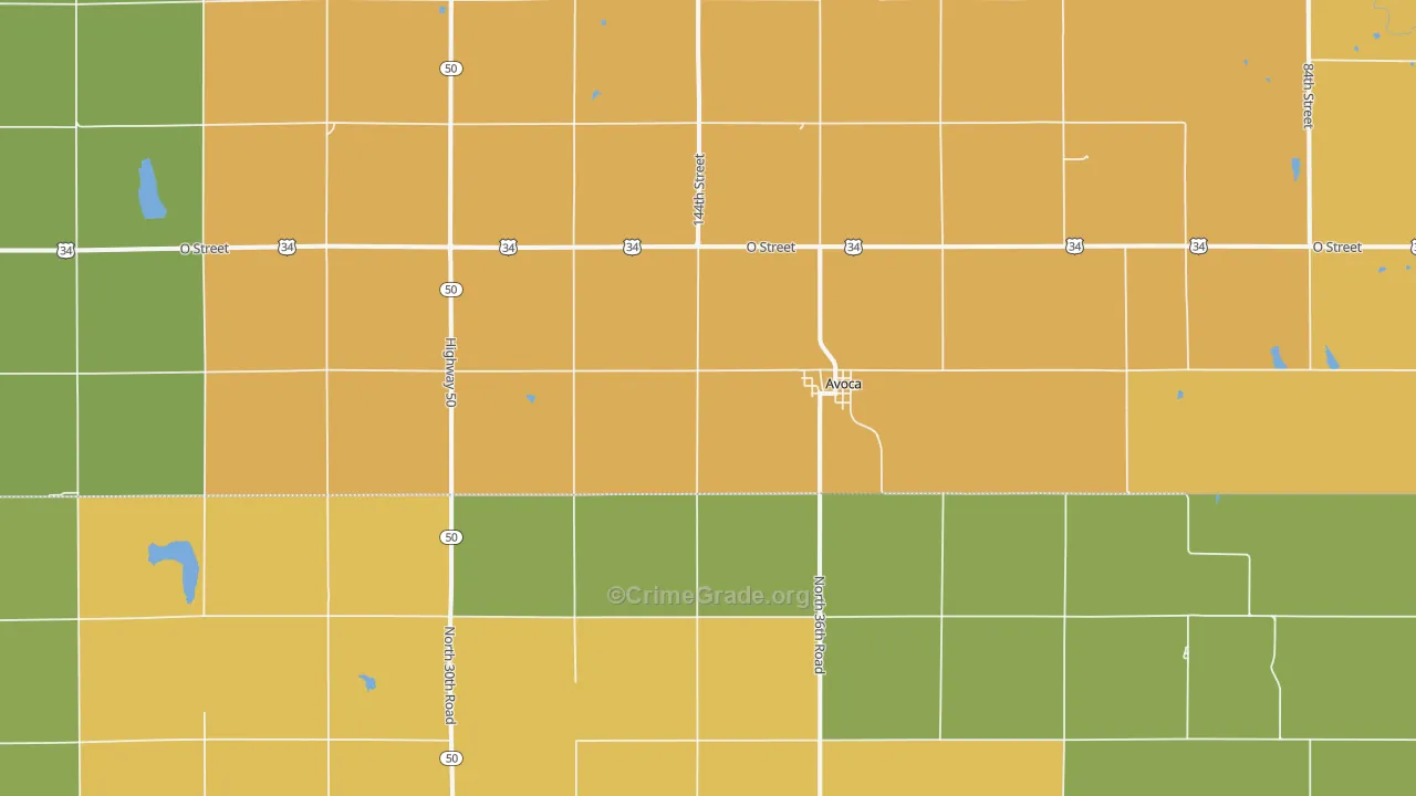 Avoca, NE Map of Assault Rates