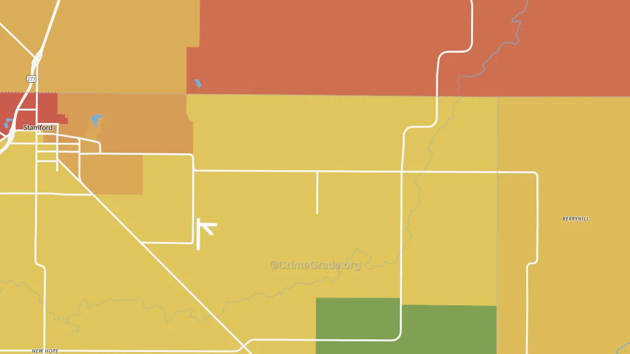 Avoca, TX Map of Assault Rates