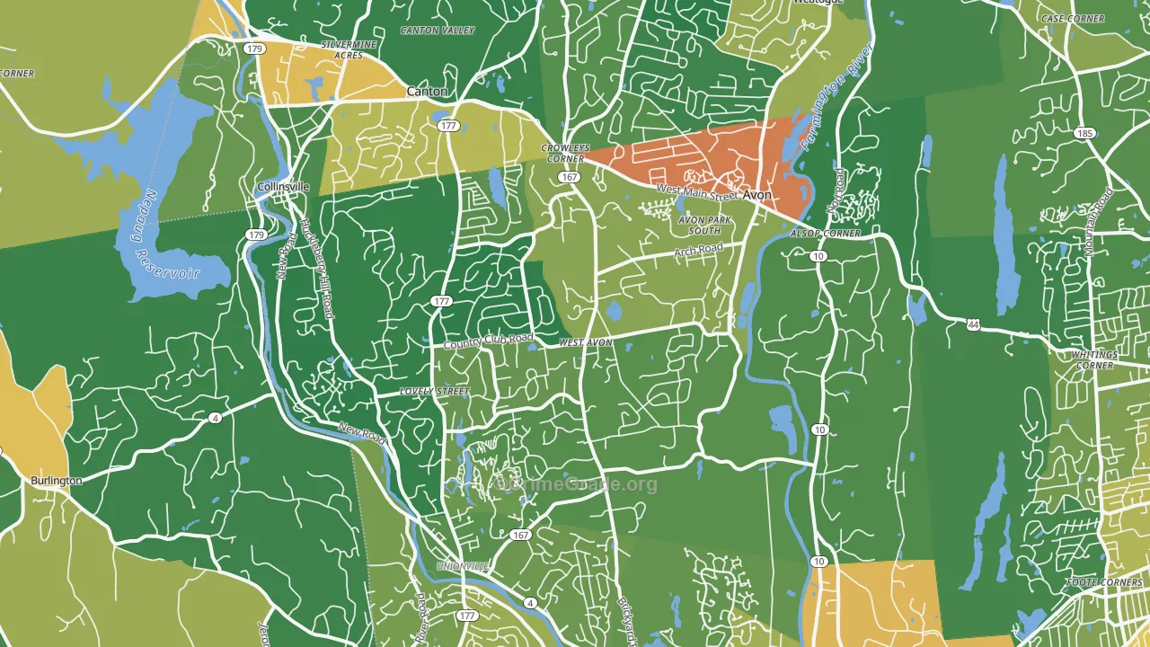 Avon, CT Map of Assault Rates