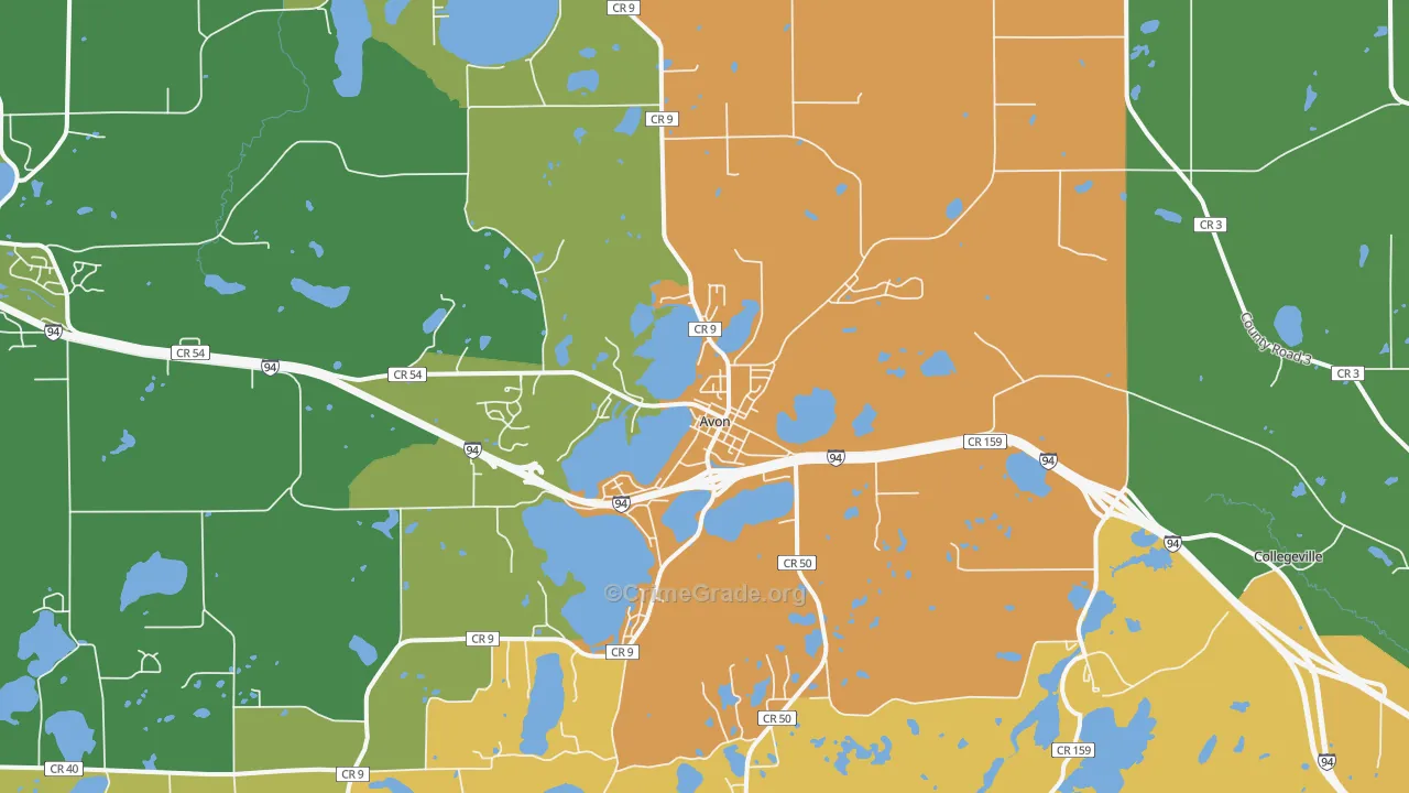 Avon, MN Map of Assault Rates