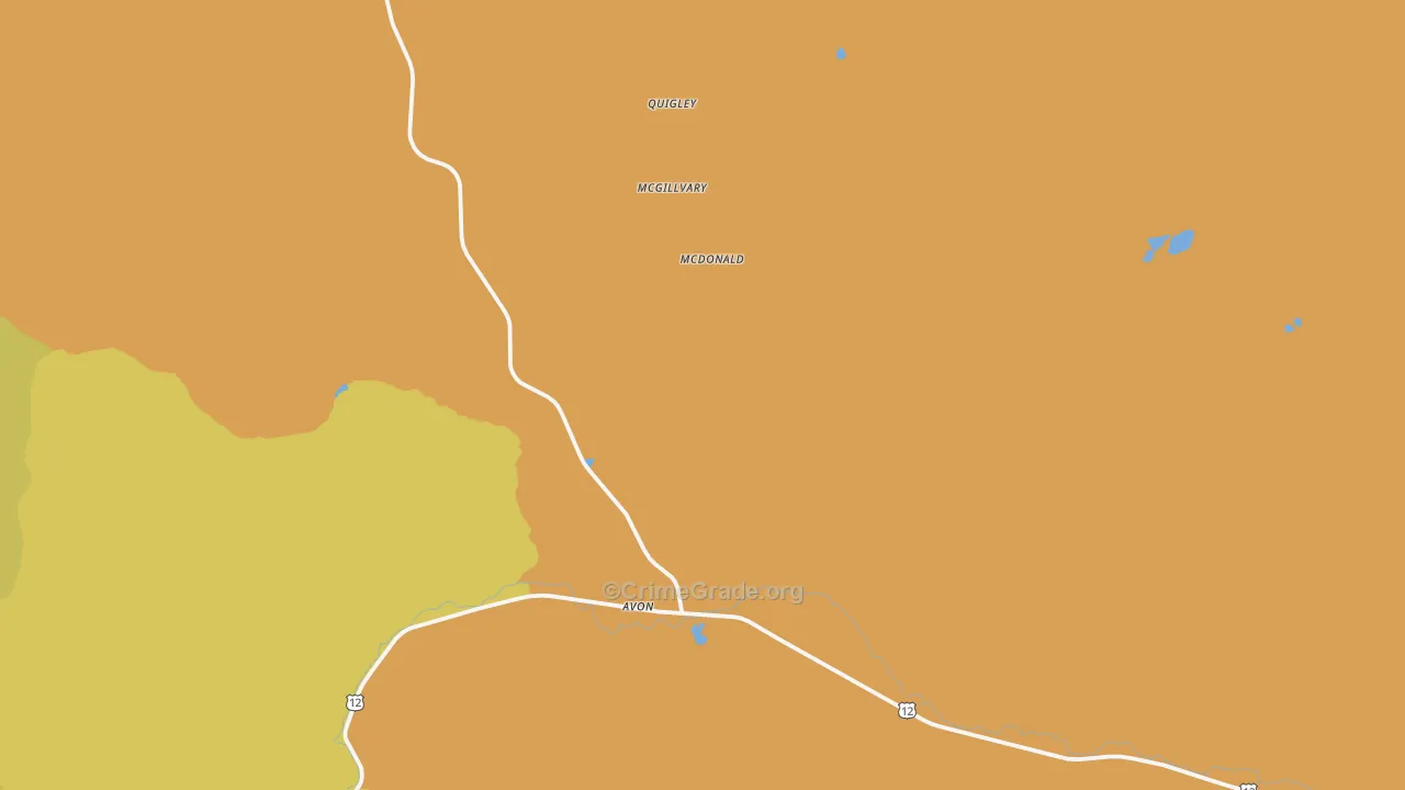 Avon, MT Map of Assault Rates