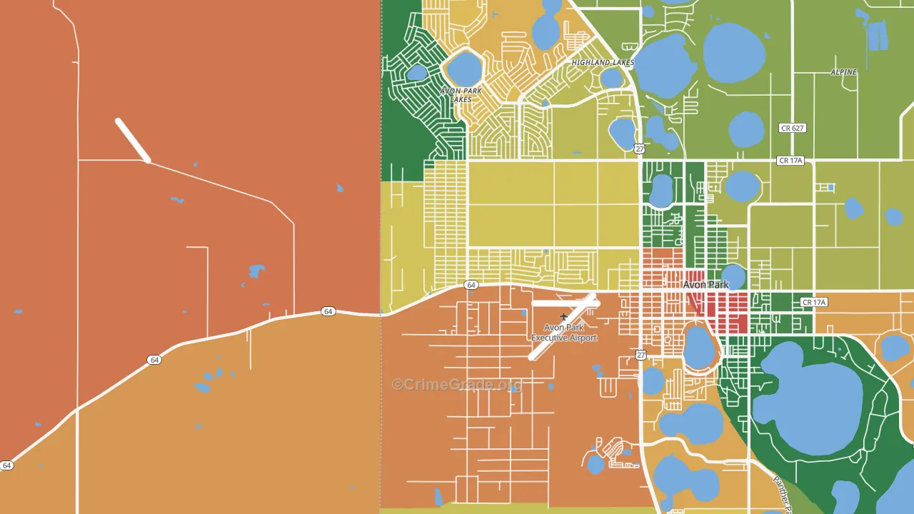 Avon Park Lakes, FL Map of Assault Rates