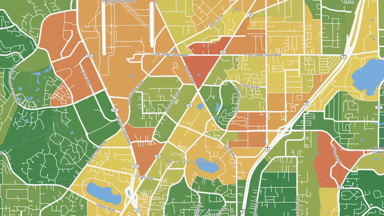 Avondale, Everett, WA Map of Assault Rates