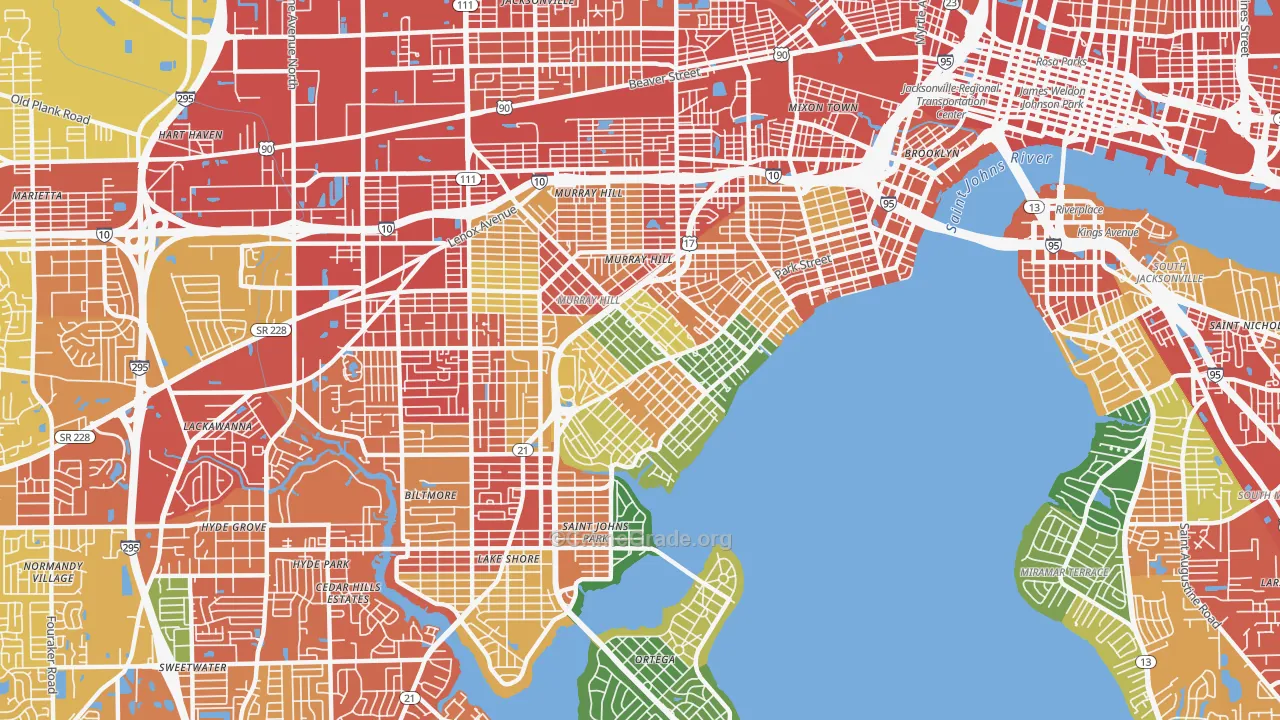 Avondale, Jacksonville, FL Map of Assault Rates