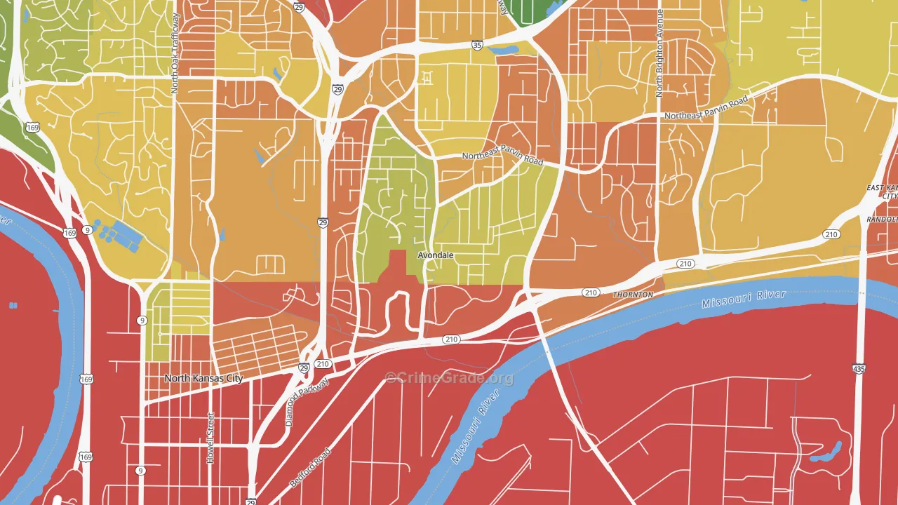 Avondale, MO Map of Assault Rates