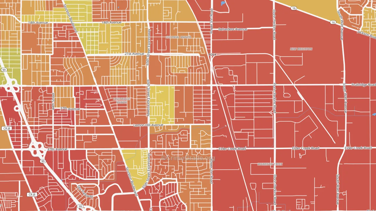 Avondale, Sacramento, CA Map of Assault Rates