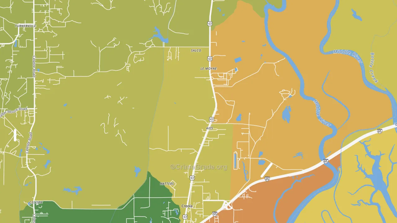 Axis, AL Map of Assault Rates